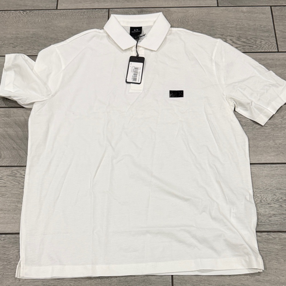 Armani Exchange Crisp White Polo Shirt